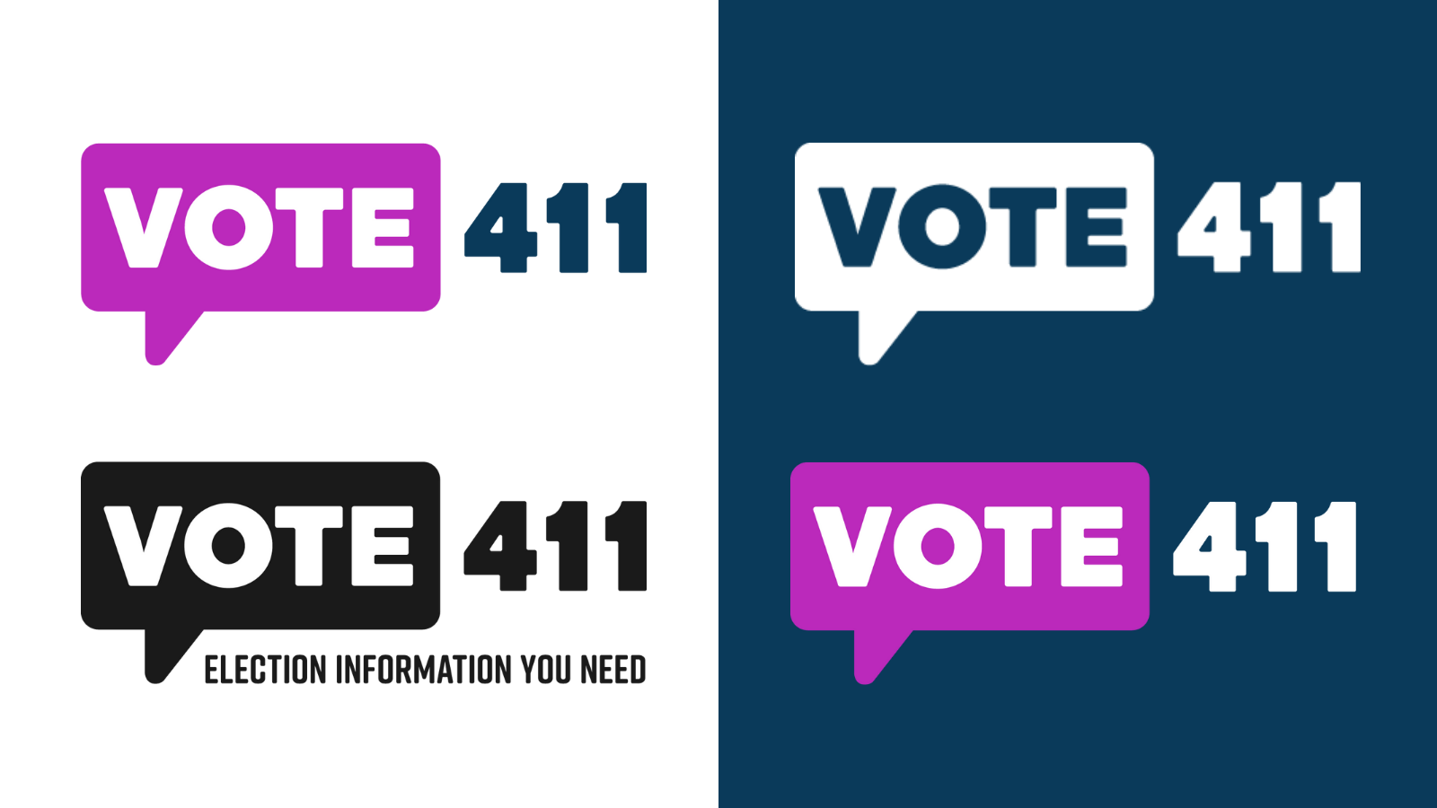 Collage of VOTE411 logos
